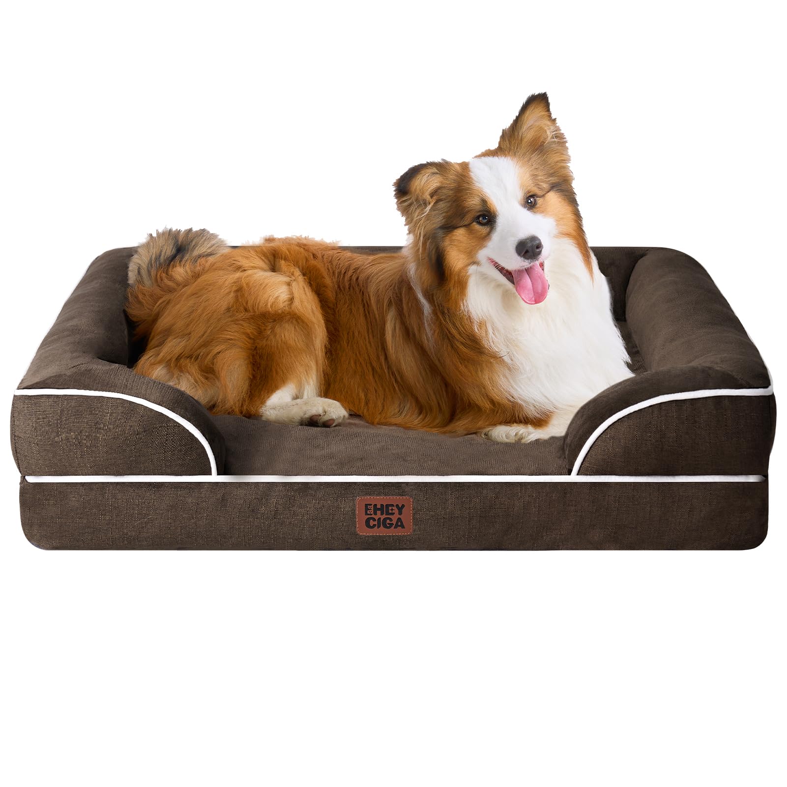 Orthopedic Memory Foam Dog Bed with Bolsters