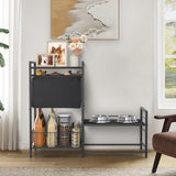 Elevated Dog Bowl Stand with Storage Basket