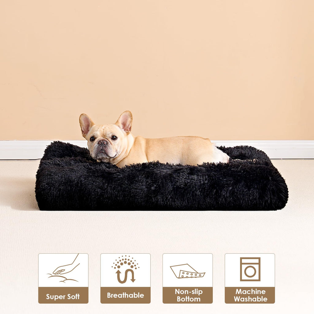 Calming Plush Dog Crate Bed Pad for Large Dogs
