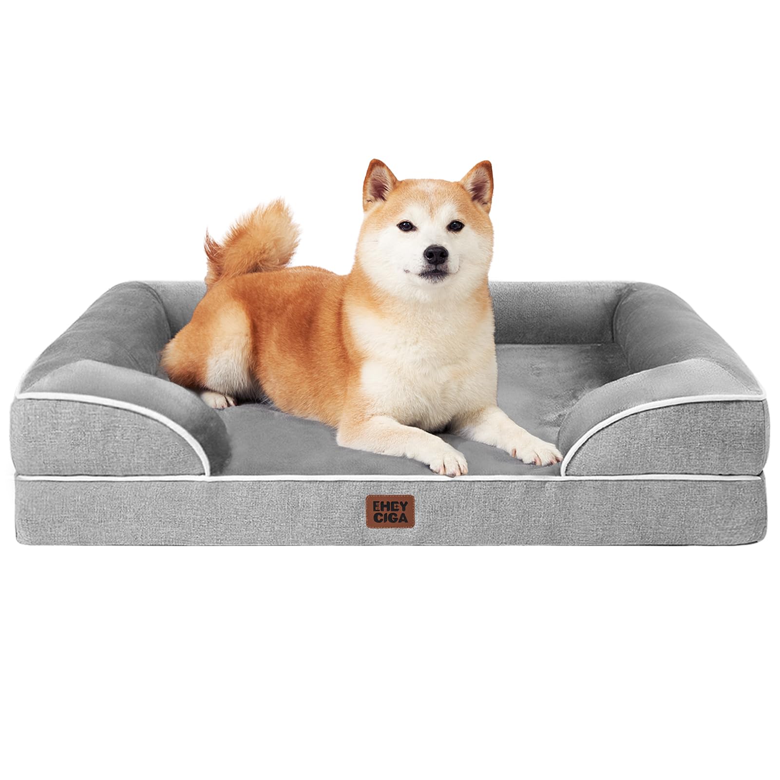 Orthopedic Memory Foam Dog Bed with Bolsters