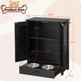 Pet Feeding Station with Storage Cabinet