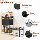 Elevated Dog Bowl Stand with Storage Basket