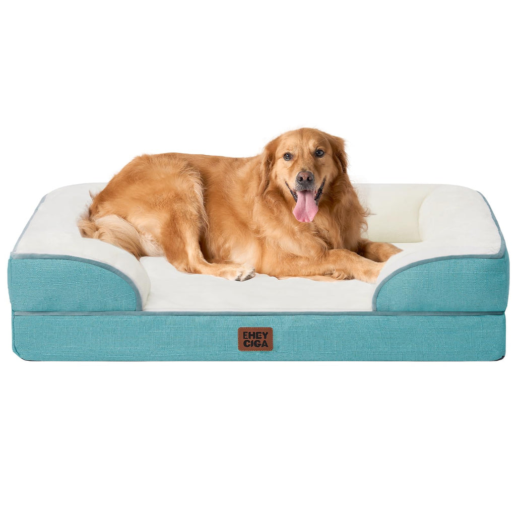 Orthopedic Memory Foam Dog Bed with Bolsters