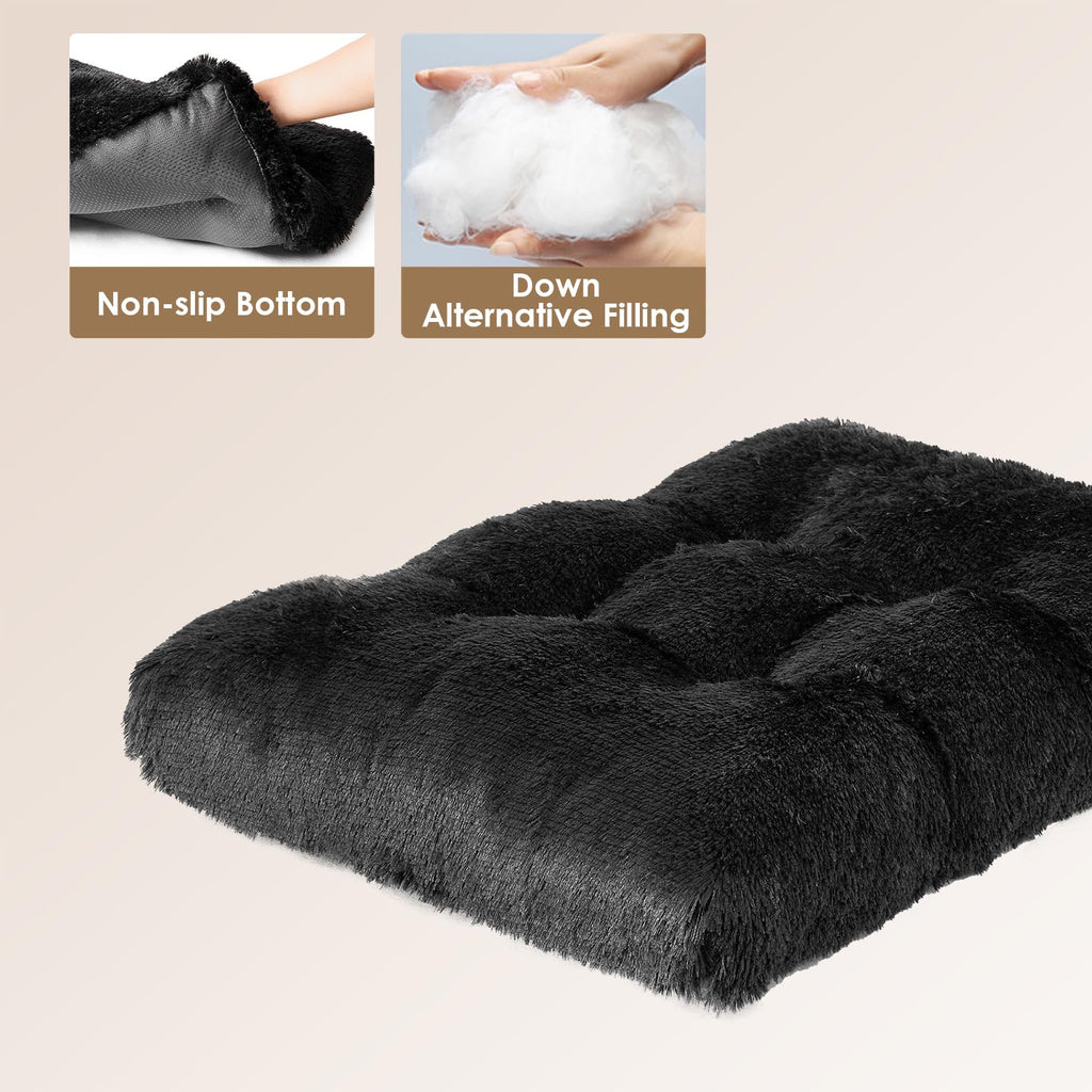 Calming Plush Dog Crate Bed Pad for Large Dogs