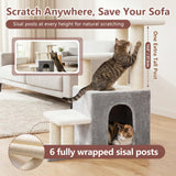 Pet Stairs with Condo & Scratching Posts