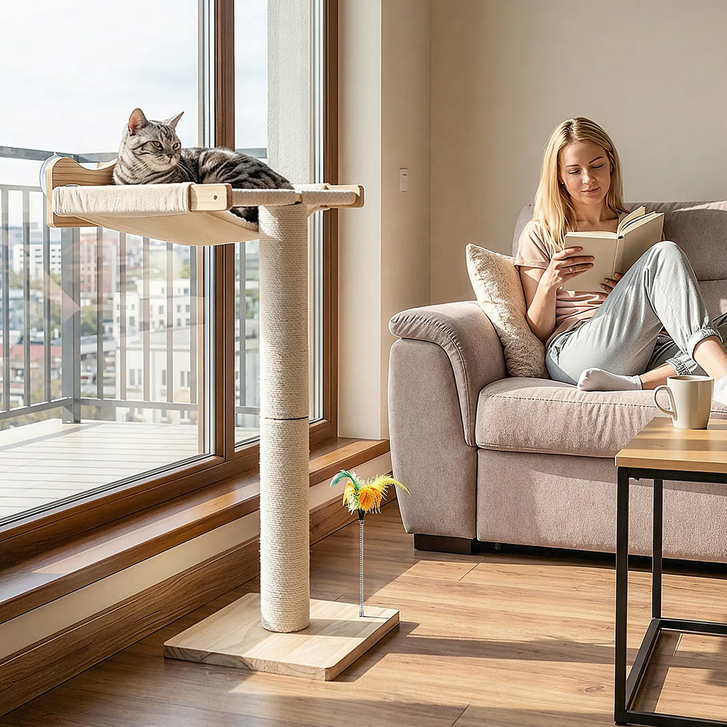 Cat Scratching Post with Window Perch