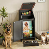 Furnivio Dog Food Storage Cabinet with Bowls