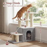 Pet Stairs with Condo & Scratching Posts