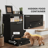 Raised Pet Feeding Station with Storage Cabinet