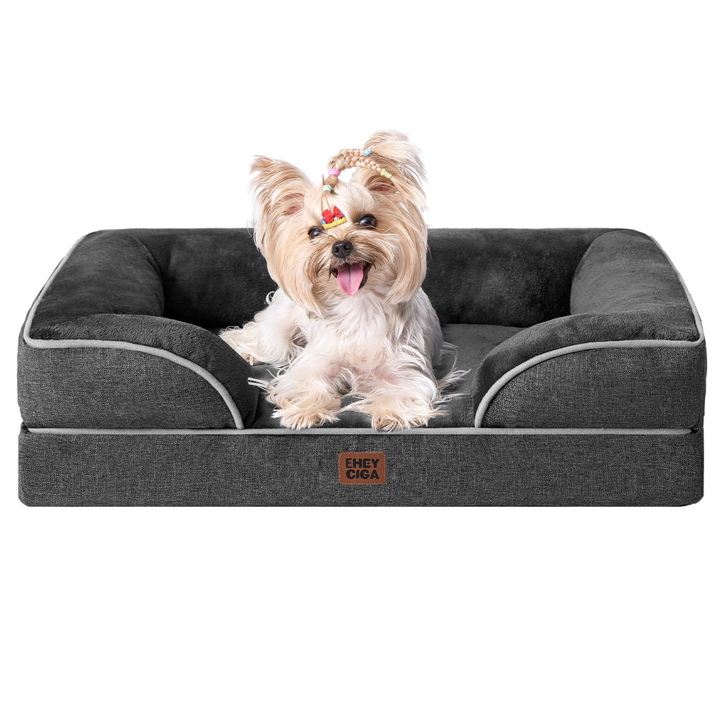 Orthopedic Memory Foam Dog Bed with Bolsters