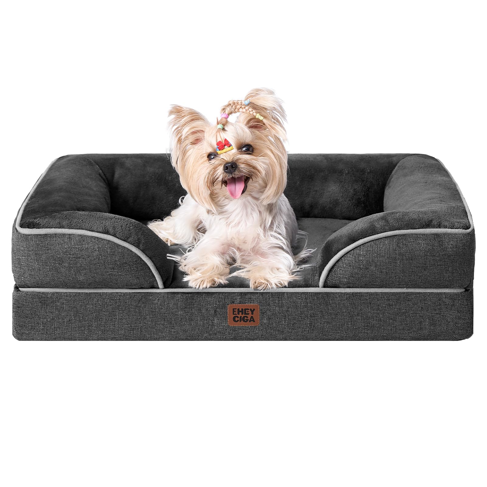 Orthopedic Memory Foam Dog Bed with Bolsters