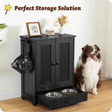Pet Feeding Station with Storage Cabinet