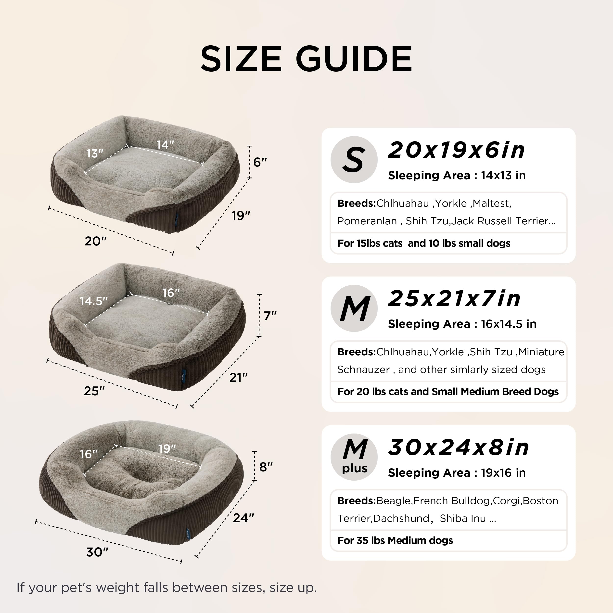 Orthopedic Plush Dog Bed for Small & Medium Dogs