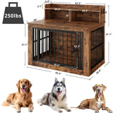 Wooden Dog Crate with Storage Shelves