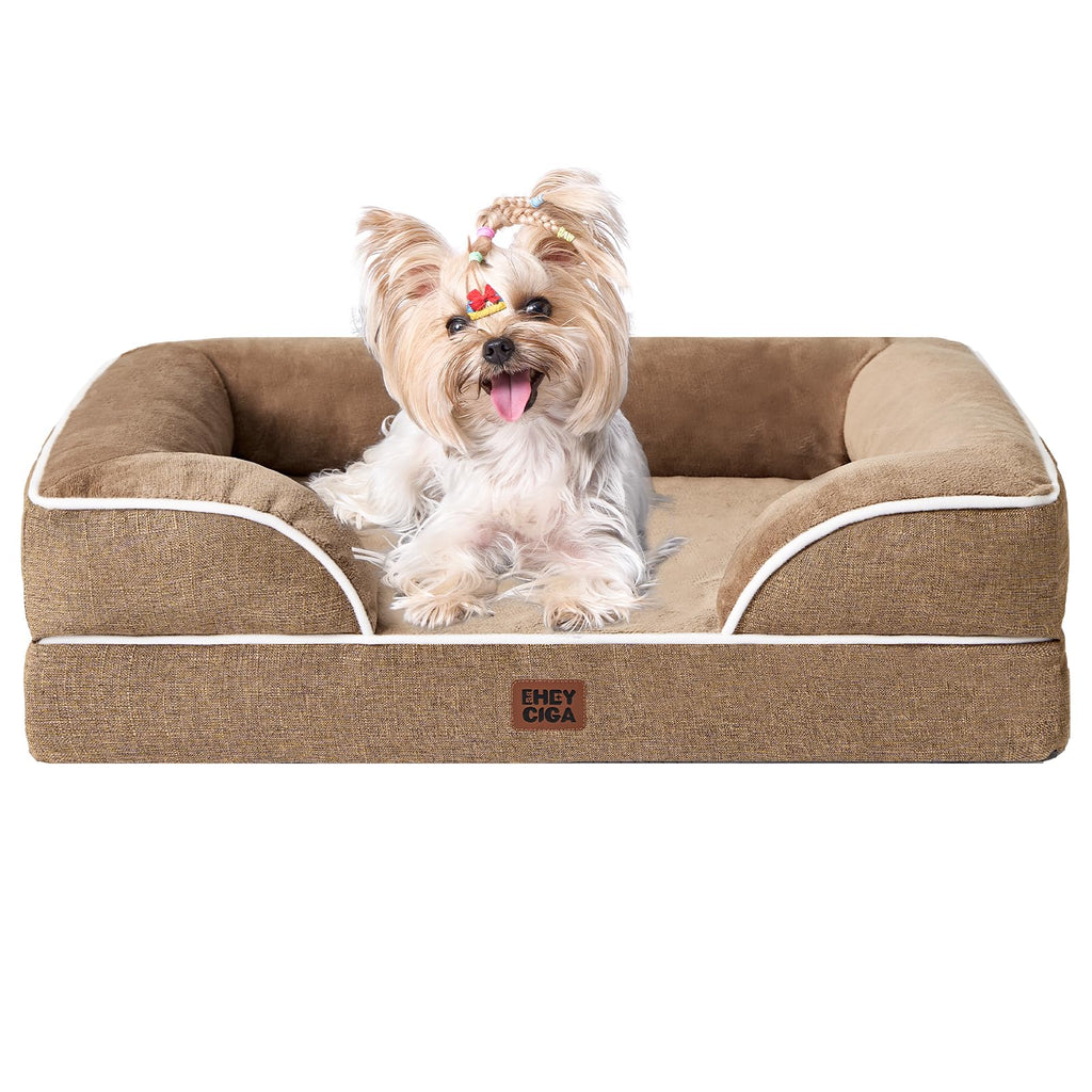 Orthopedic Memory Foam Dog Bed with Bolsters