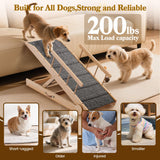 Adjustable Wooden Pet Ramp for Beds & Cars