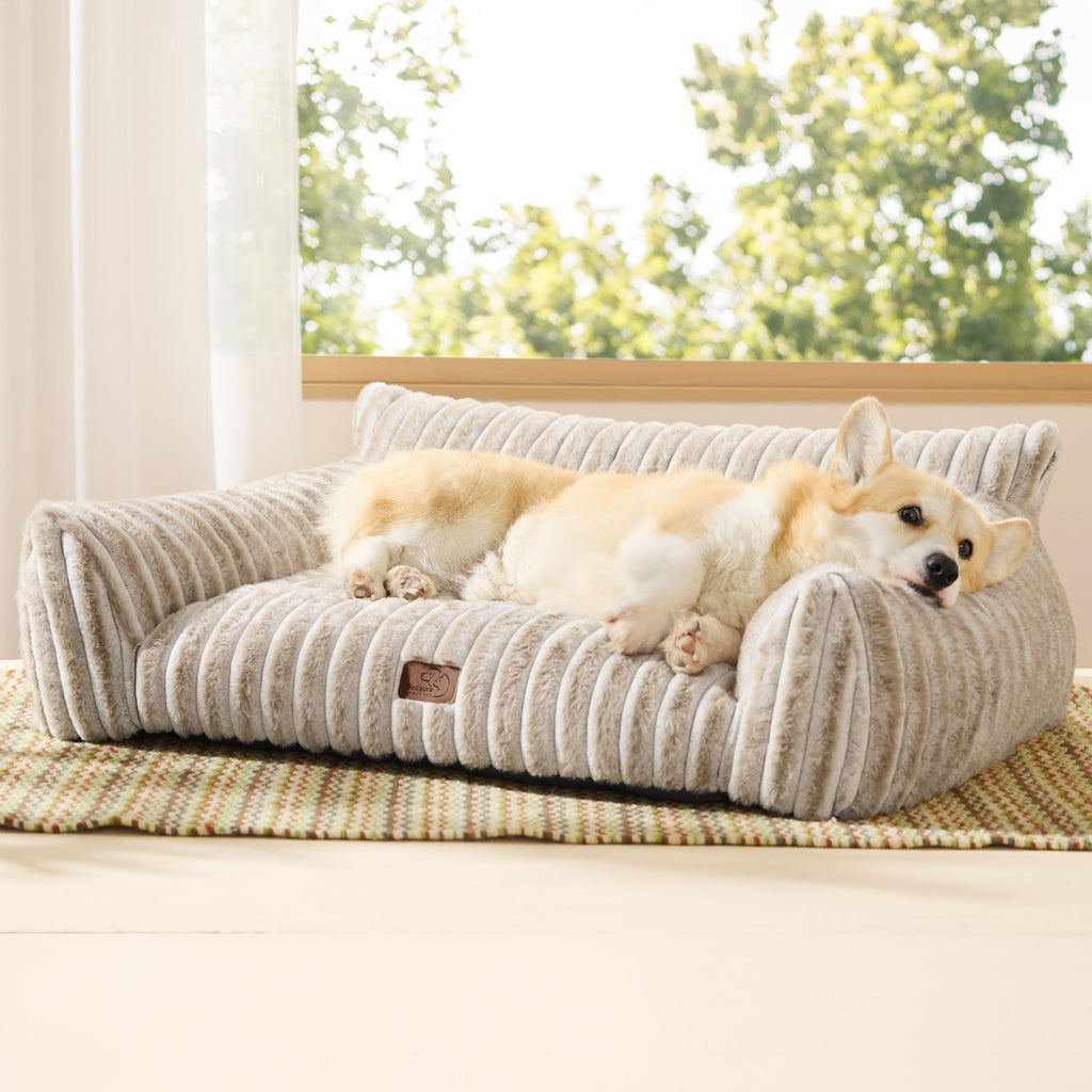 Fluffy Pet Couch Bed with Washable Cover