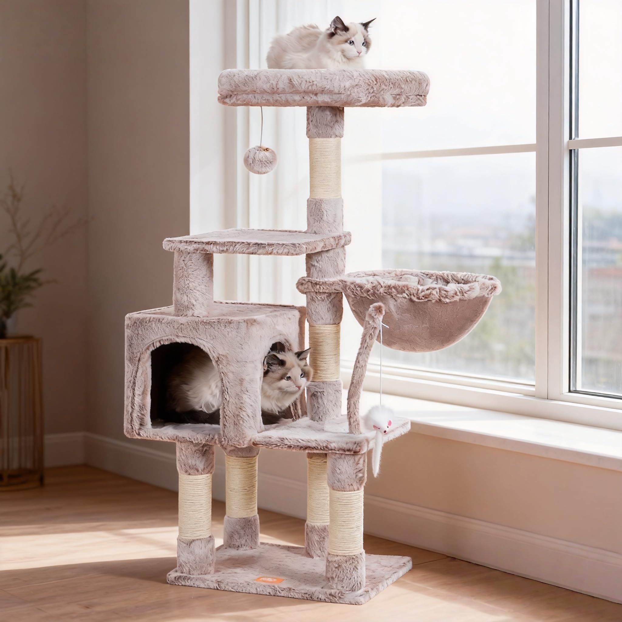 Cat Tree Tower with Hammock & Perch