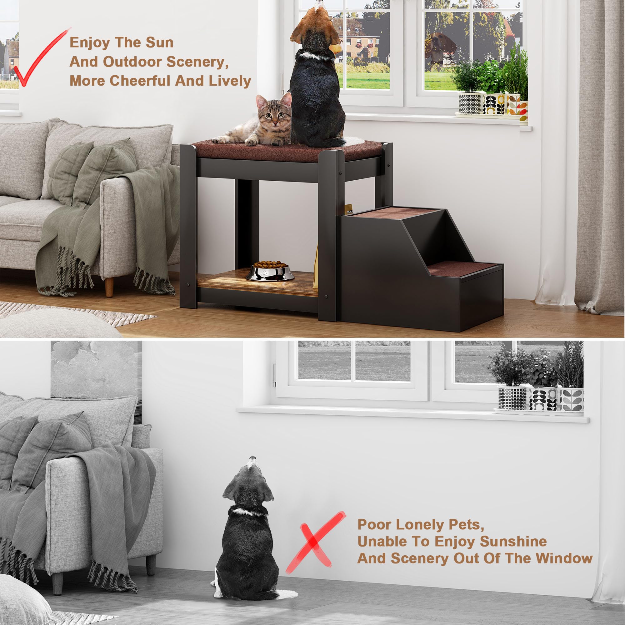 Dog Window Seat with StairsDog Window Seat with Stairs