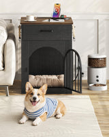 Dog Crate End Table with Storage Drawer