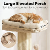 Tall Cat Scratching Post with Perch & Bed