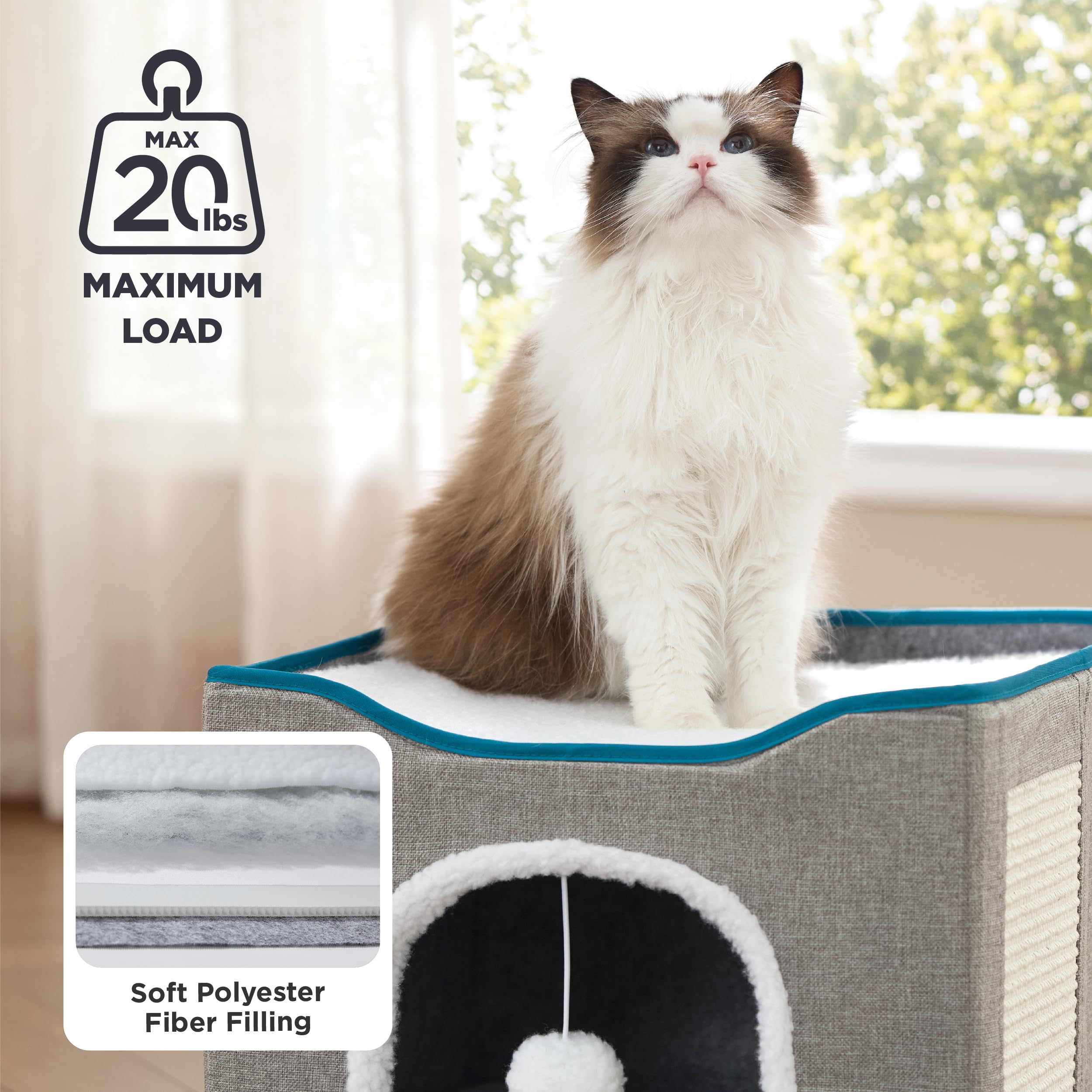 Cat Cave House with Scratch Pad