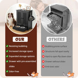 Pet Feeding Station with Storage Cabinet