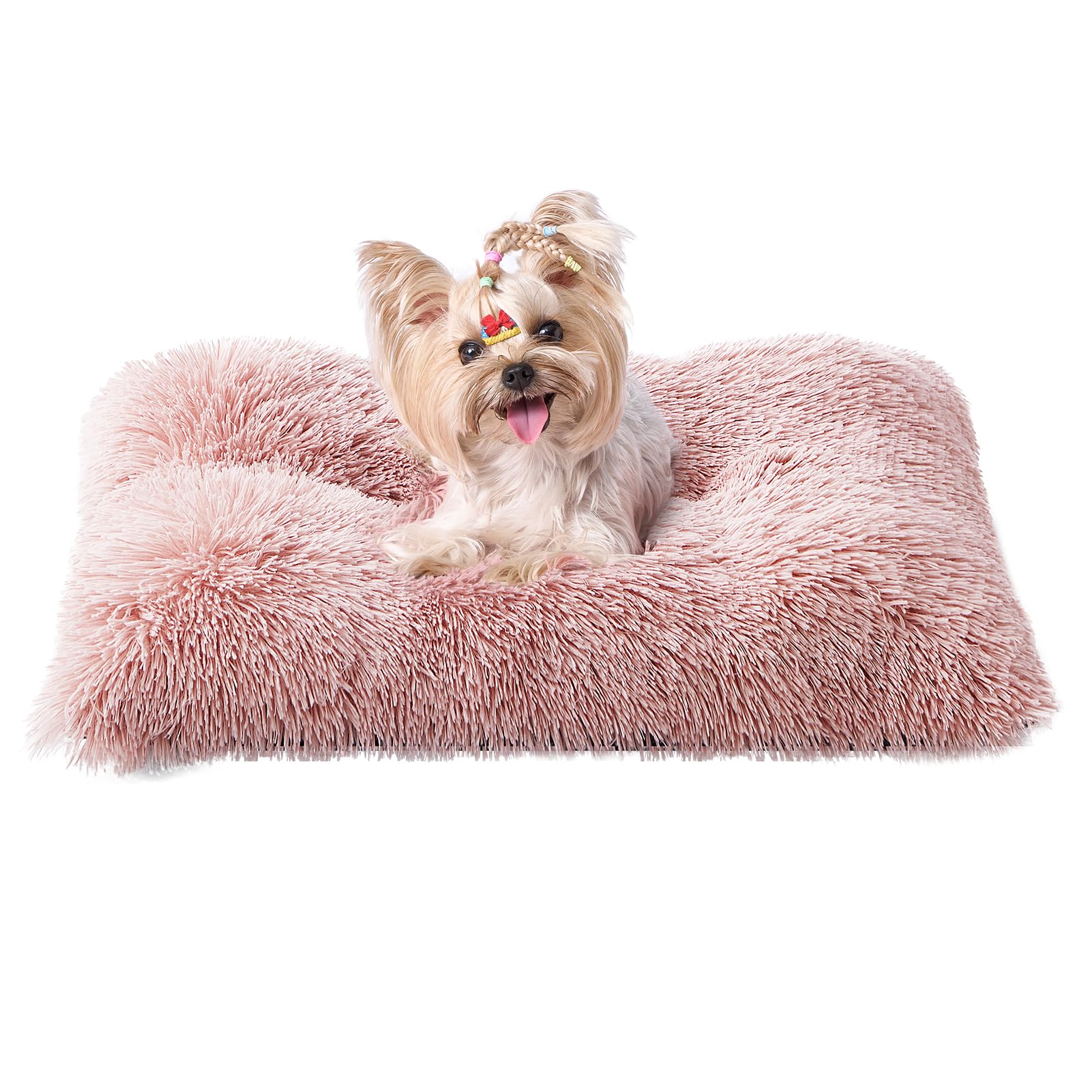 Calming Plush Dog Crate Bed Pad for Large Dogs