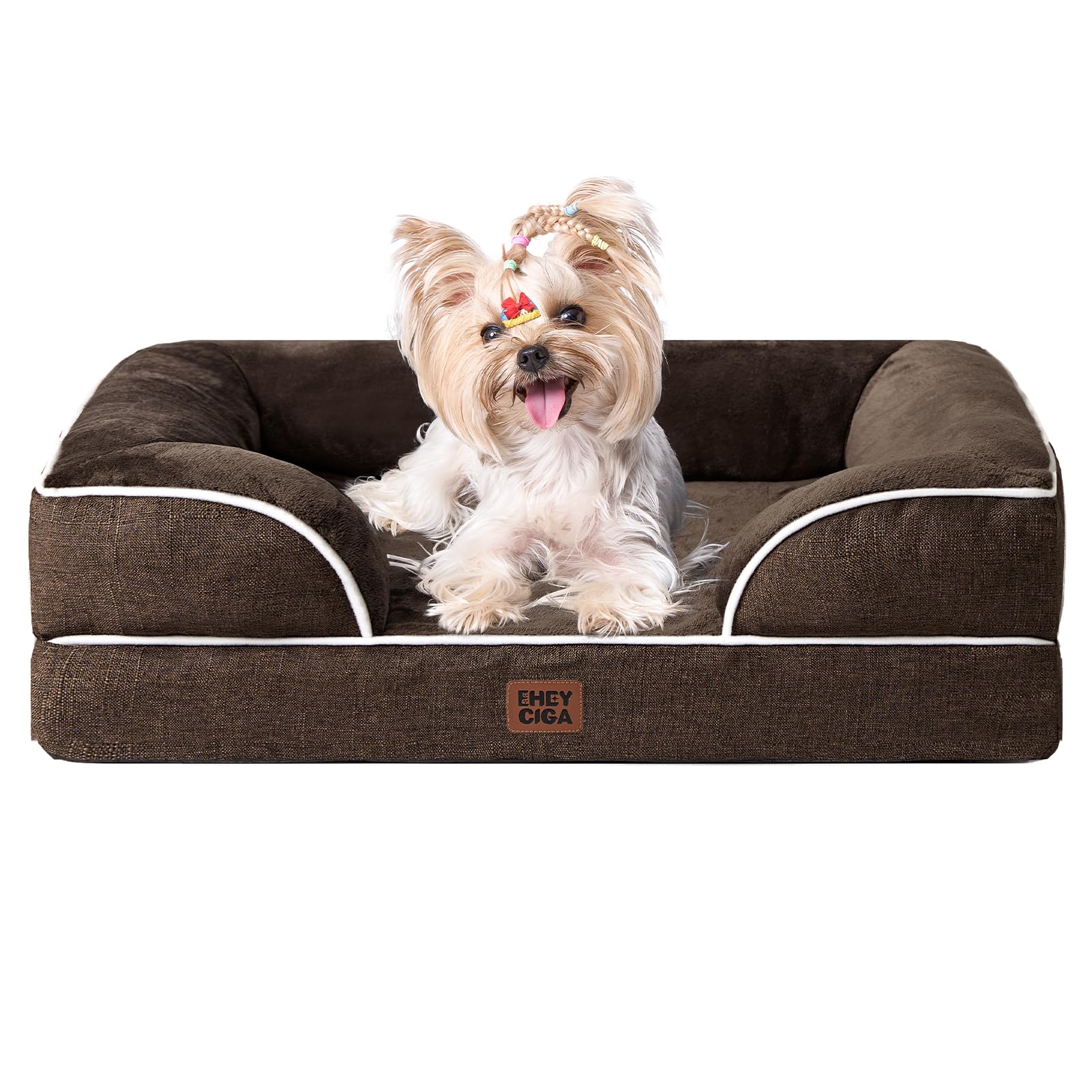 Orthopedic Memory Foam Dog Bed with Bolsters