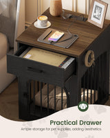 Dog Crate End Table with Storage Drawer