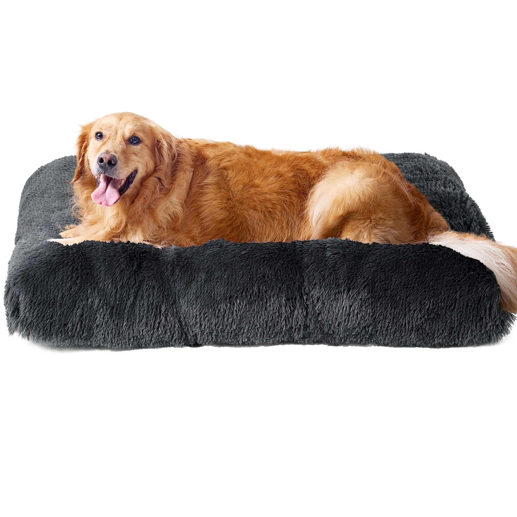 Calming Plush Dog Crate Bed Pad for Large Dogs
