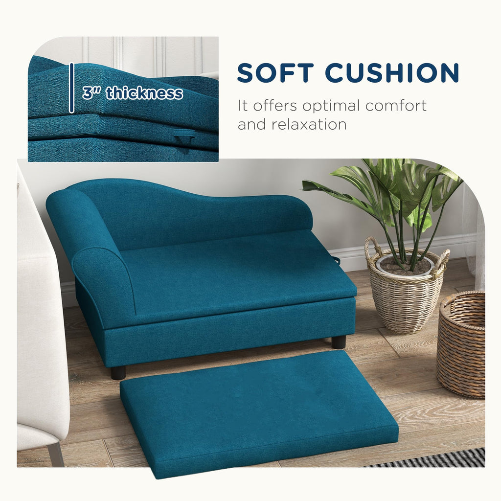 Elevated Pet Sofa Bed with Storage