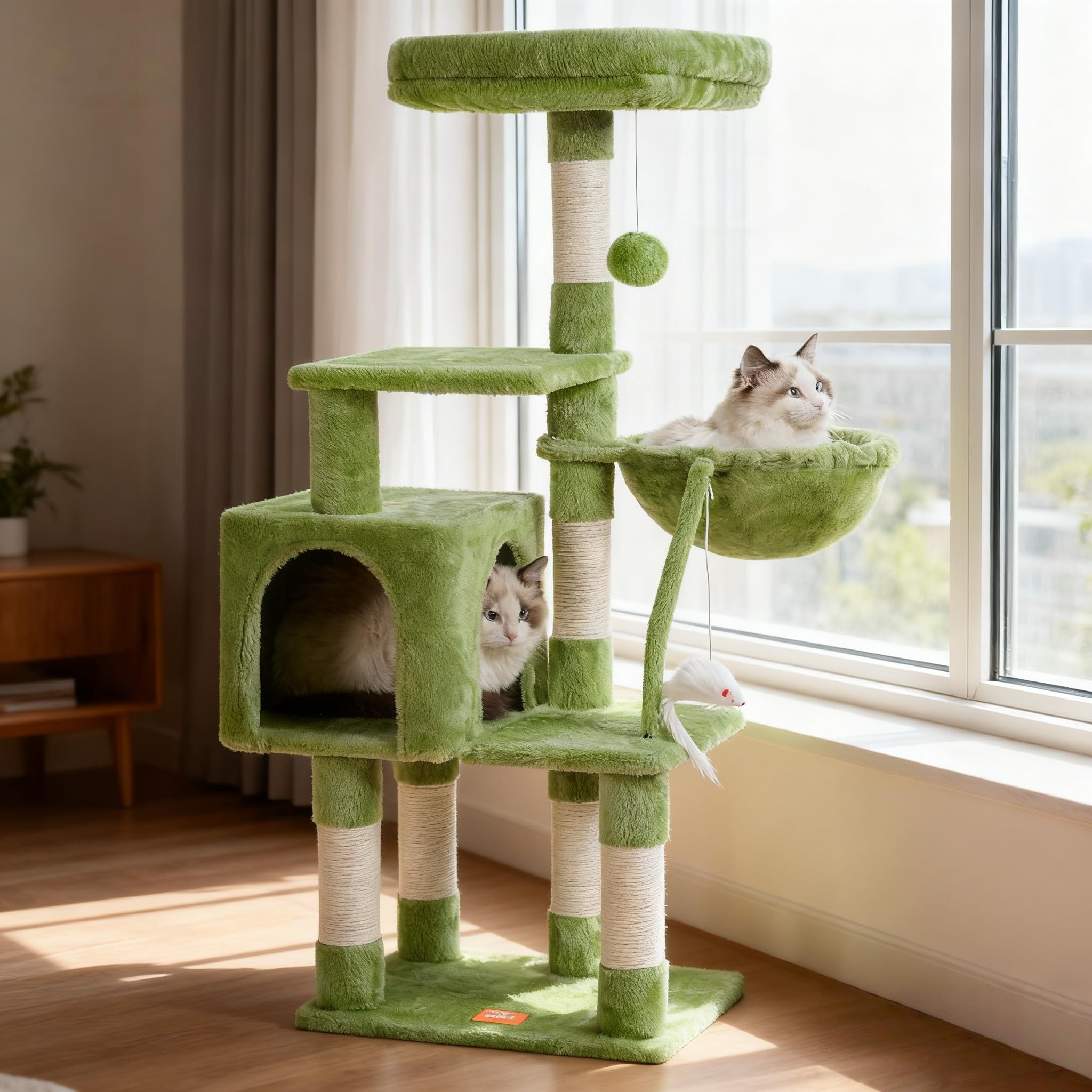 Cat Tree Tower with Hammock & Perch