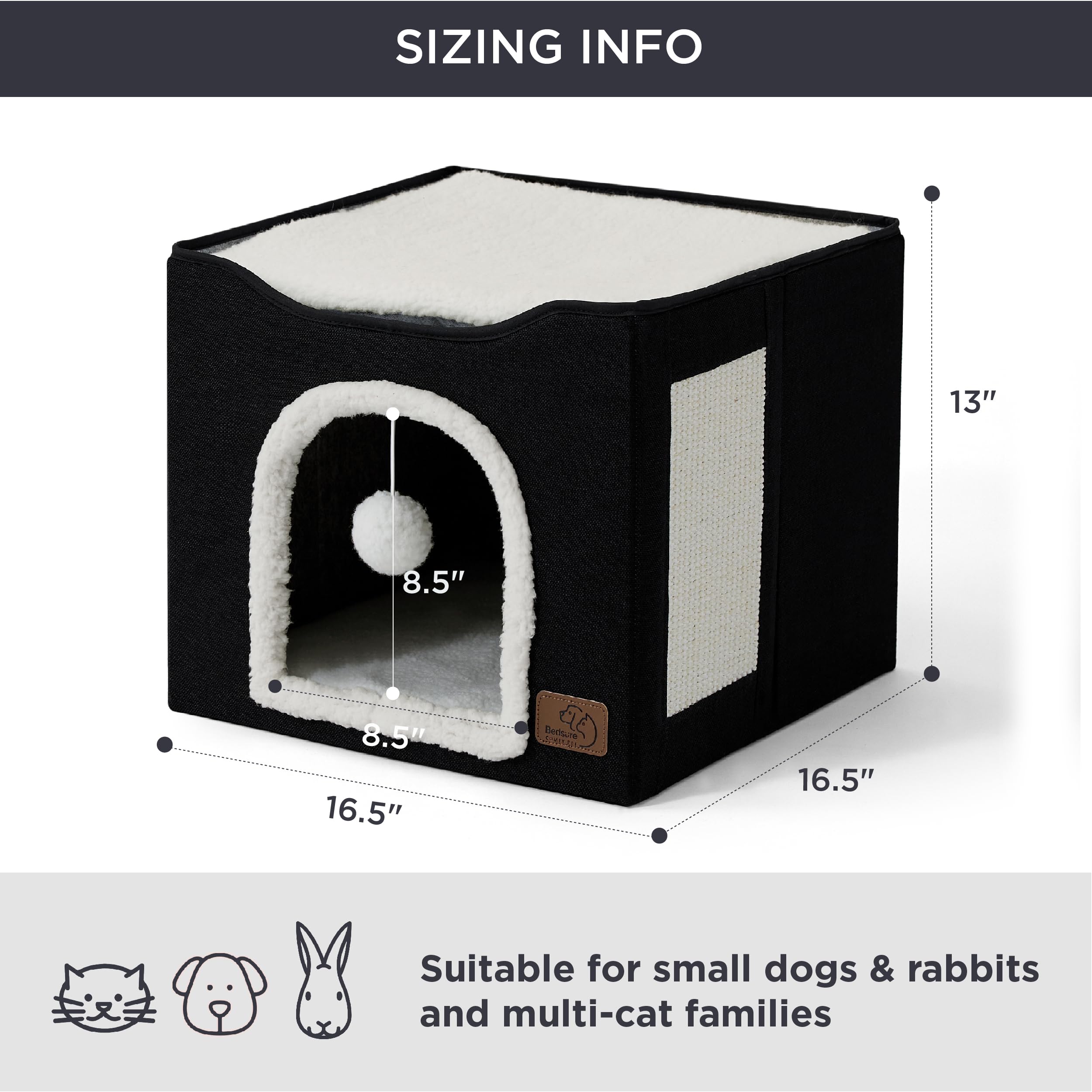 Cat Cave House with Scratch Pad