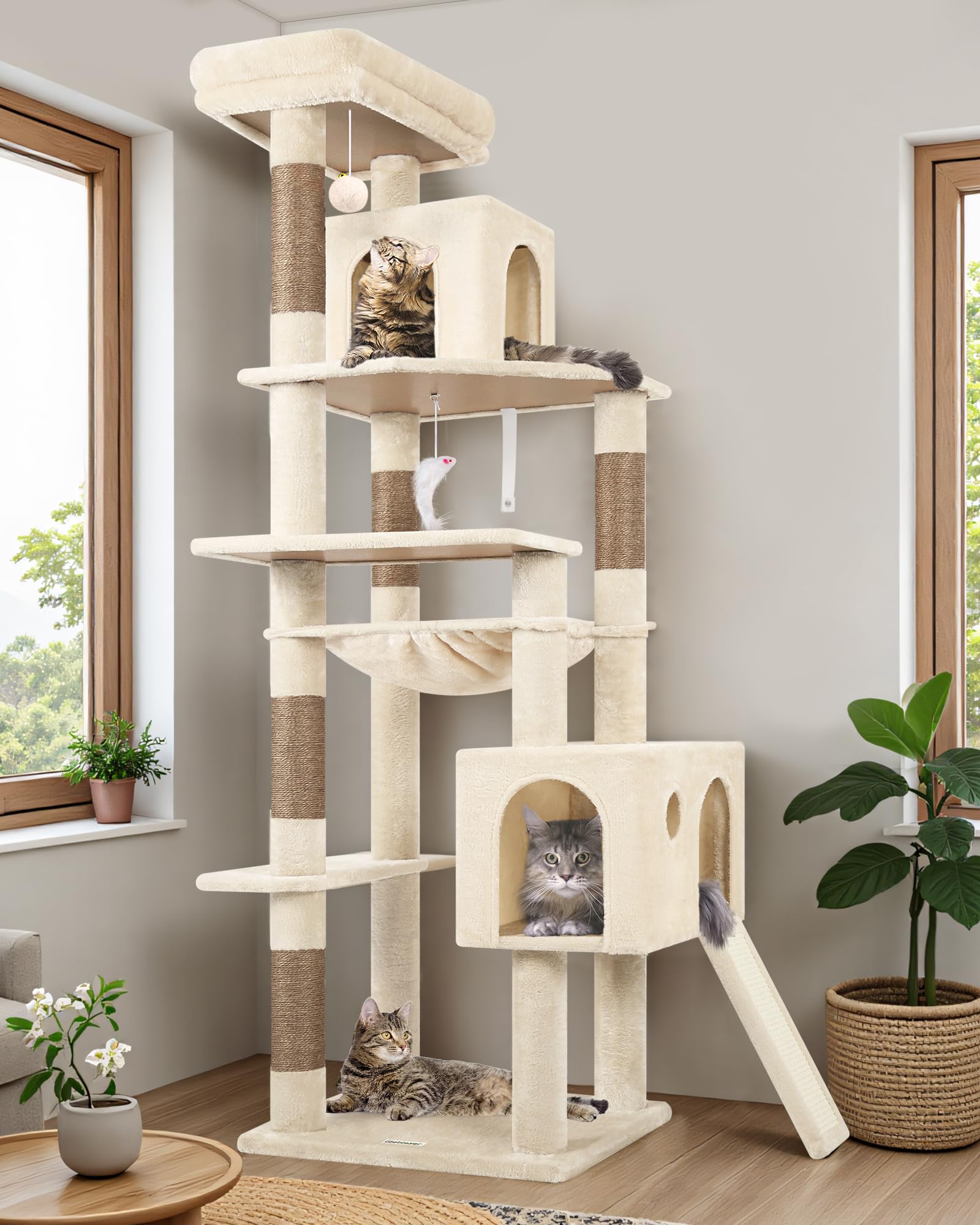 Heavy Duty Cat Tree with Hammock & Condo