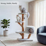 Modern Cat Tree Tower with Cave