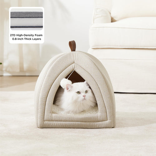 2-in-1 Cat Cave Bed with Cushion