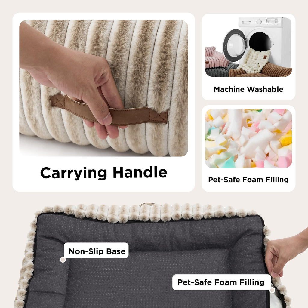Fluffy Pet Couch Bed with Washable Cover