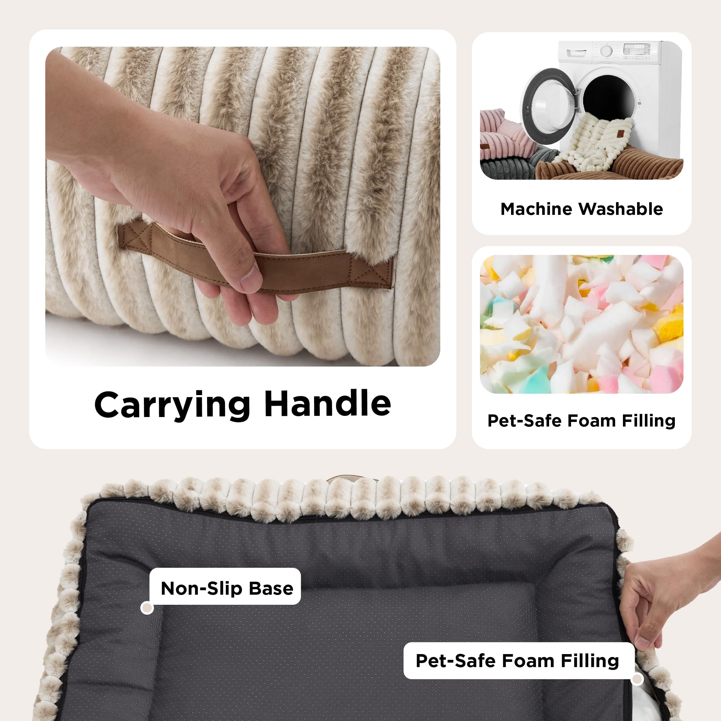 Fluffy Pet Couch Bed with Washable Cover