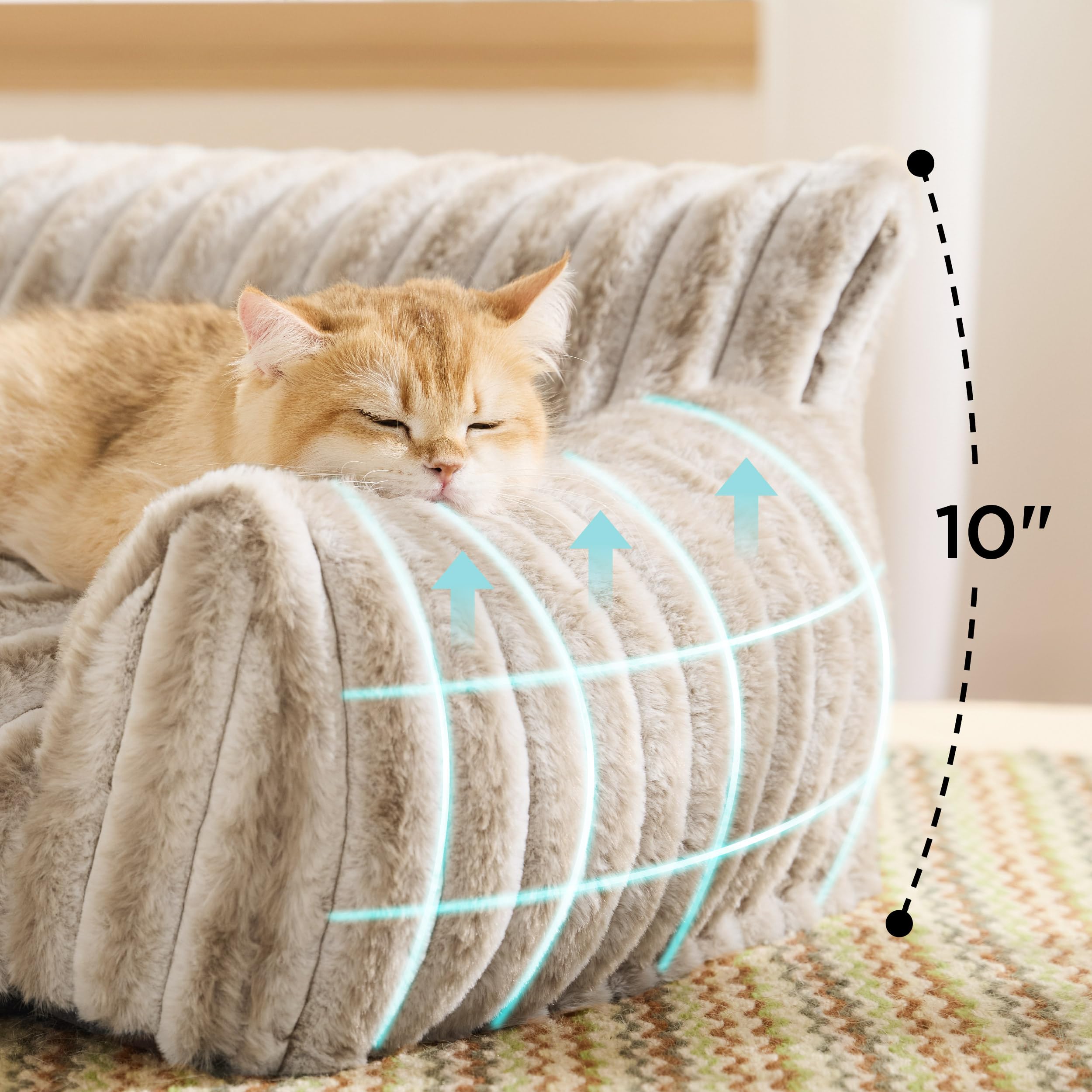 Fluffy Pet Couch Bed with Washable Cover