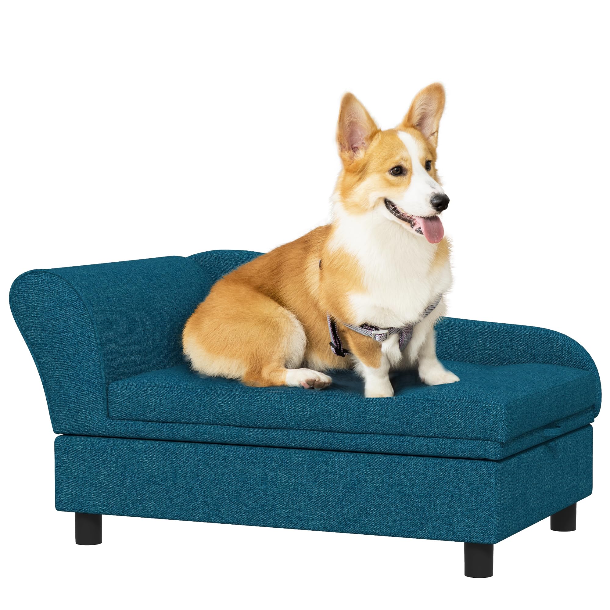 Elevated Pet Sofa Bed with Storage