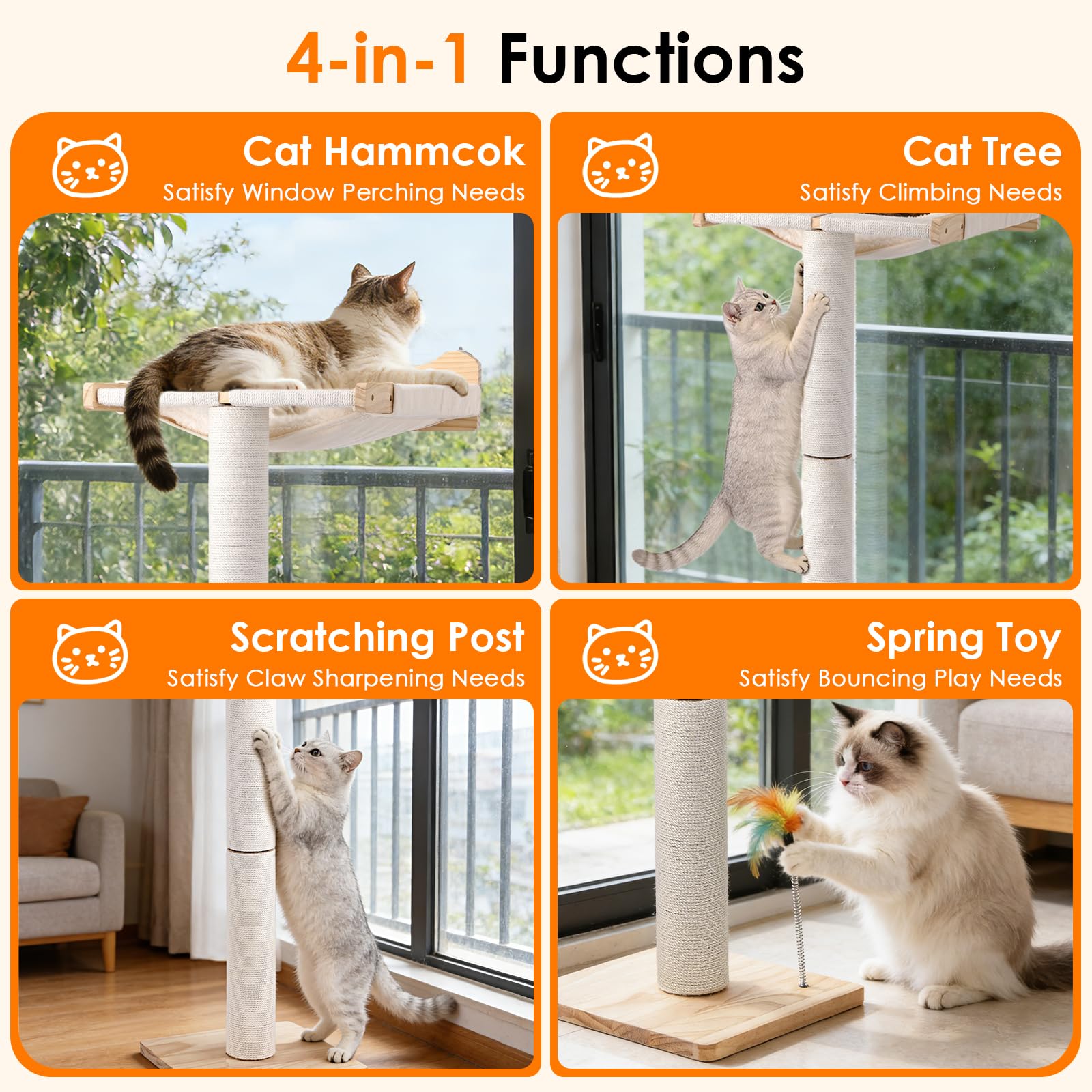 Cat Scratching Post with Window Perch
