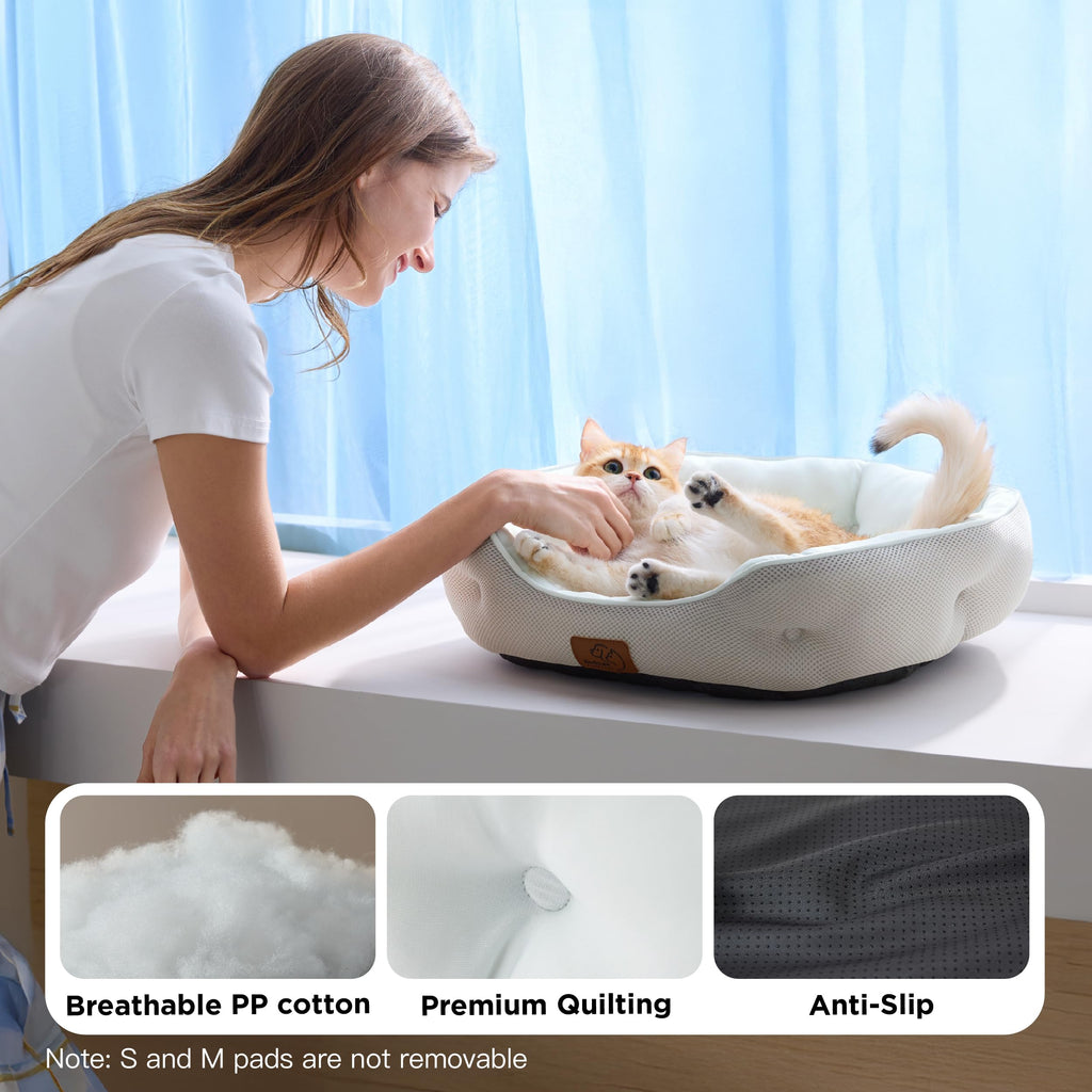 Round Washable Pet Bed for Small Dogs & Cats