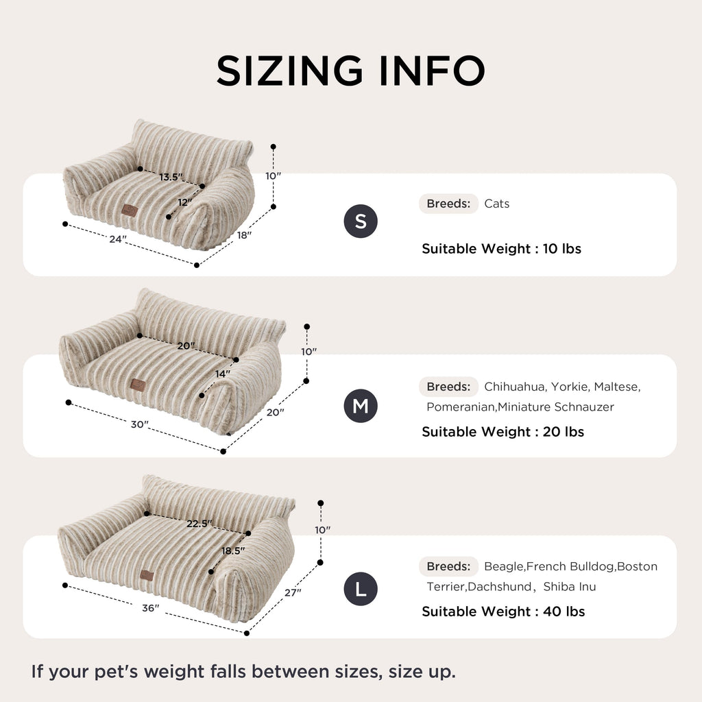 Fluffy Pet Couch Bed with Washable Cover