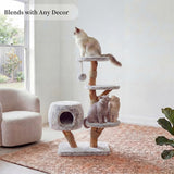 Modern Cat Tree Tower with Cave