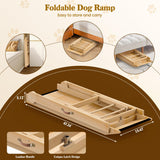 Adjustable Wooden Pet Ramp for Beds & Cars