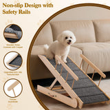 Adjustable Wooden Pet Ramp for Beds & Cars