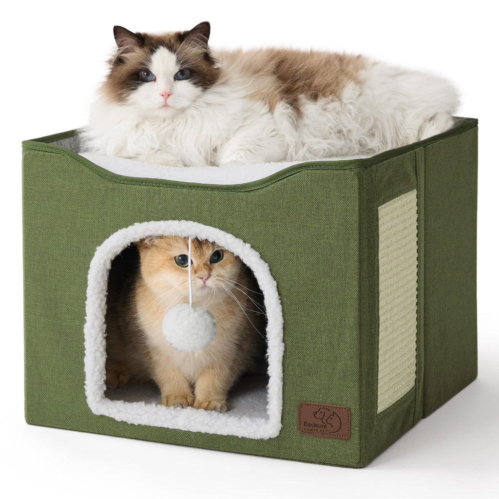 Cat Cave House with Scratch Pad