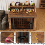 Wooden Dog Crate with Storage Shelves