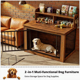 Wooden Dog Crate with Storage Shelves